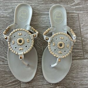 Jack Rogers Gray and Cream Sandals